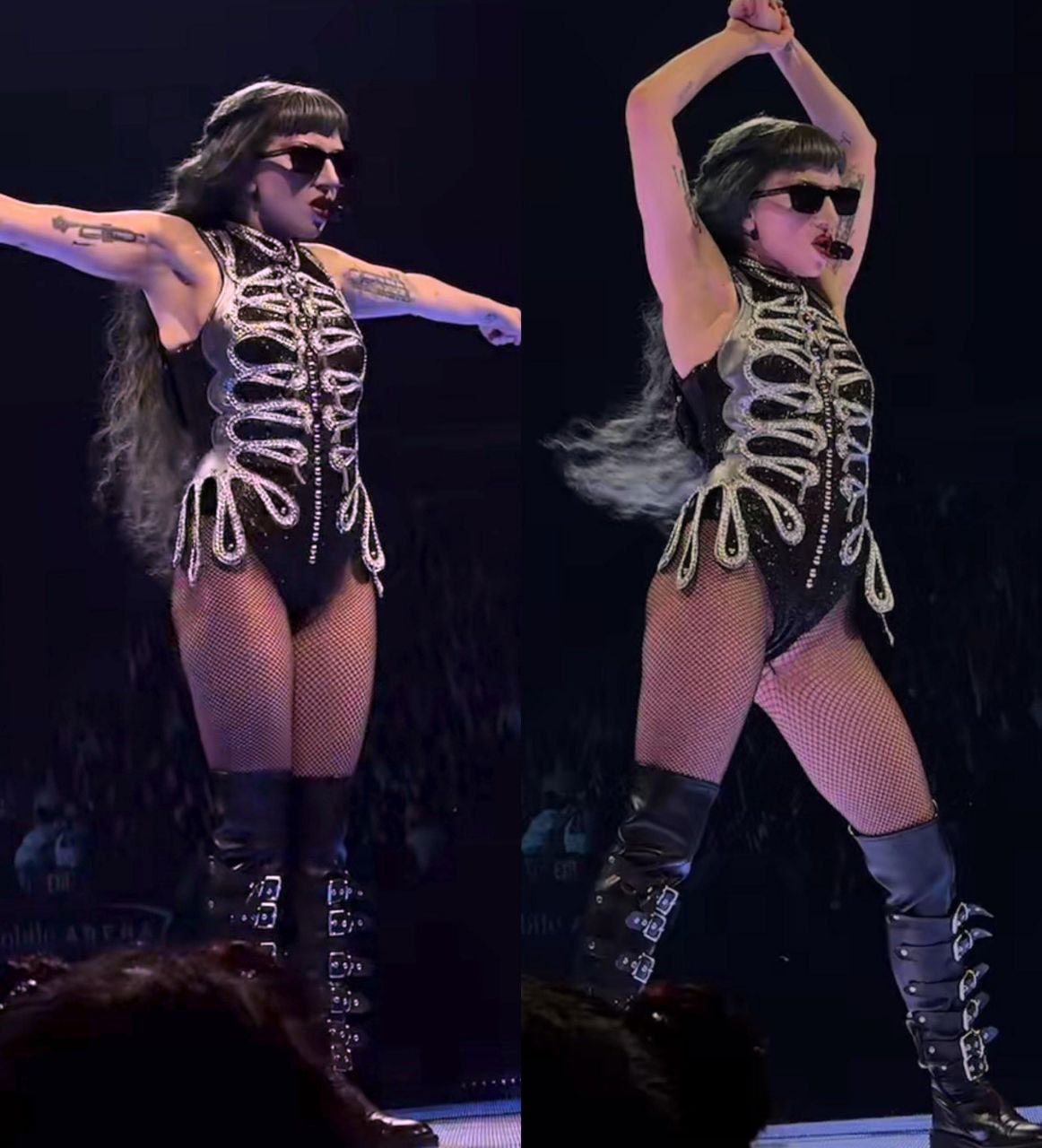 Lady Gaga performing “Born This Way” at her MAYHEM BALL tour.