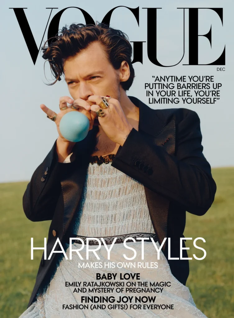 Harry Styles is US Vogue's December cover star. Tyler Mitchell/Vogue